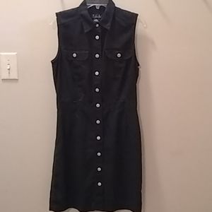 RAFAELLA  NAVY SHIFT  BUTTON DOWN DRESS, SIZE 8